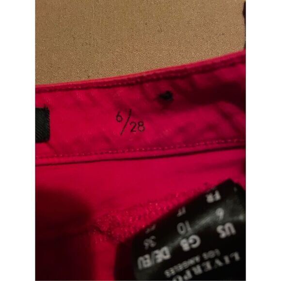 Liverpool Jeans Co High Rise Ankle Skinny Jeans in Cardinal Red. Size 6/28. - Picture 4 of 4